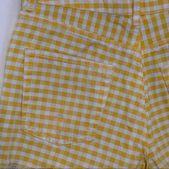 Topshop Moto Gingham Denim Mom Shorts - Picture 9 of 11